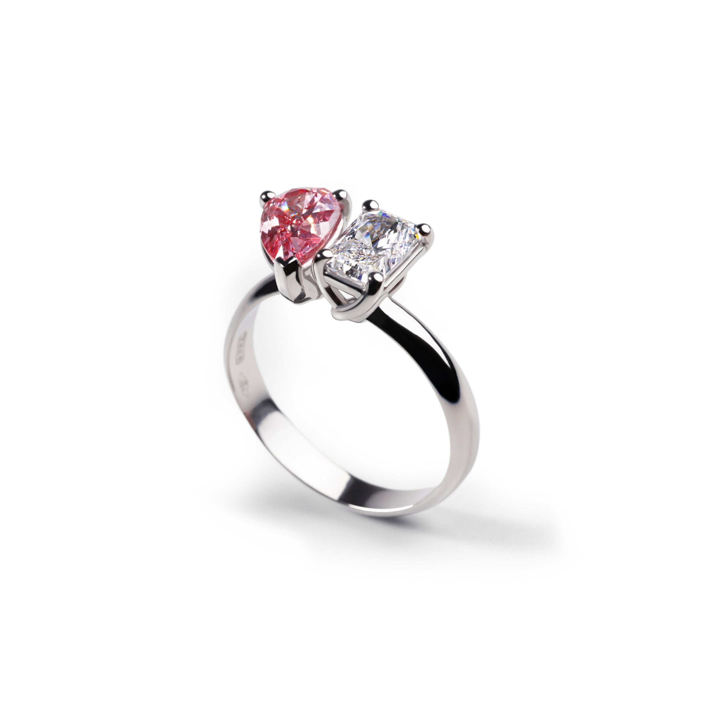 Anello Toi et Moi Fancy pink & Radiant